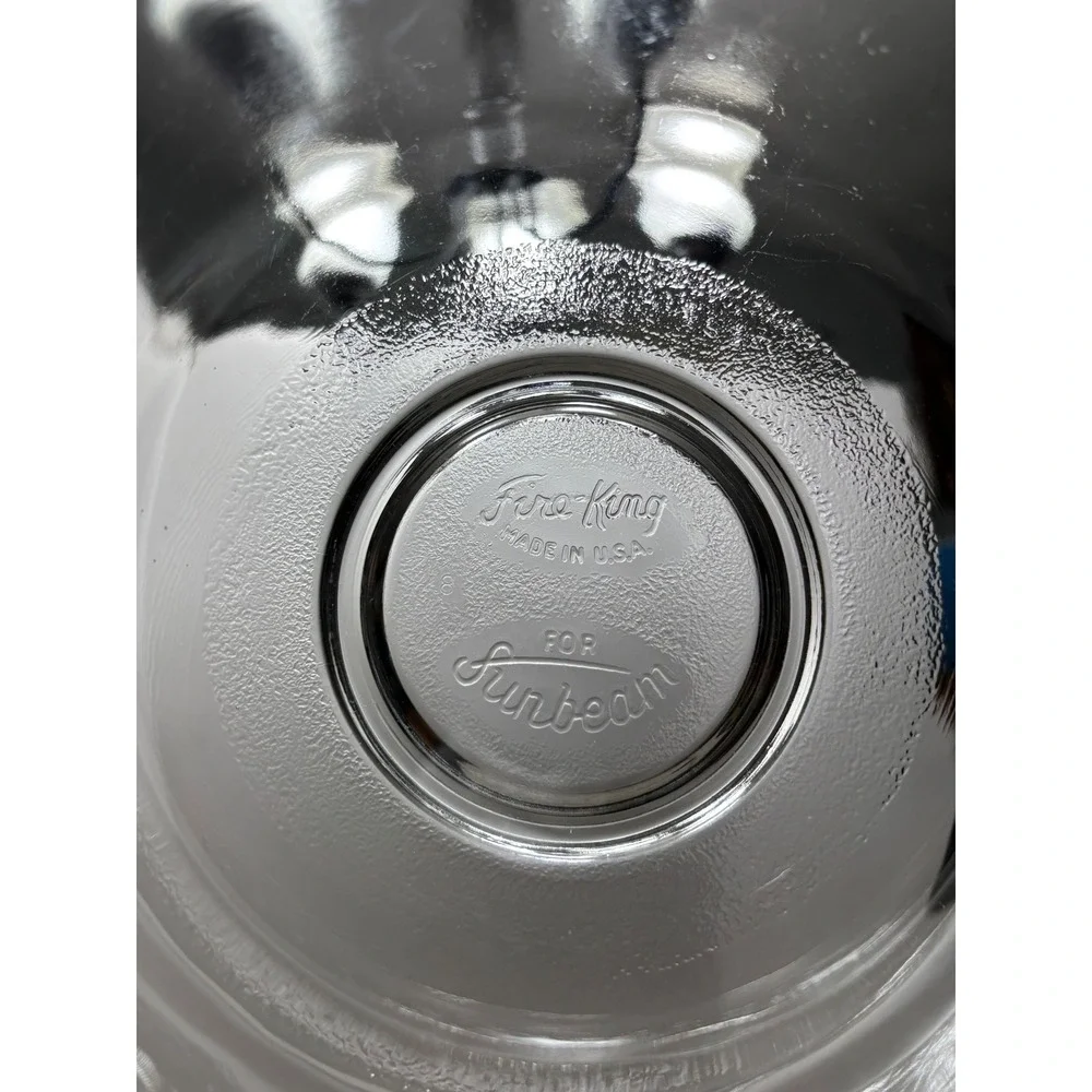 Fire-King for Sunbeam Clear Glass Mixing Bowl with Pour Spout Vintage USA Made